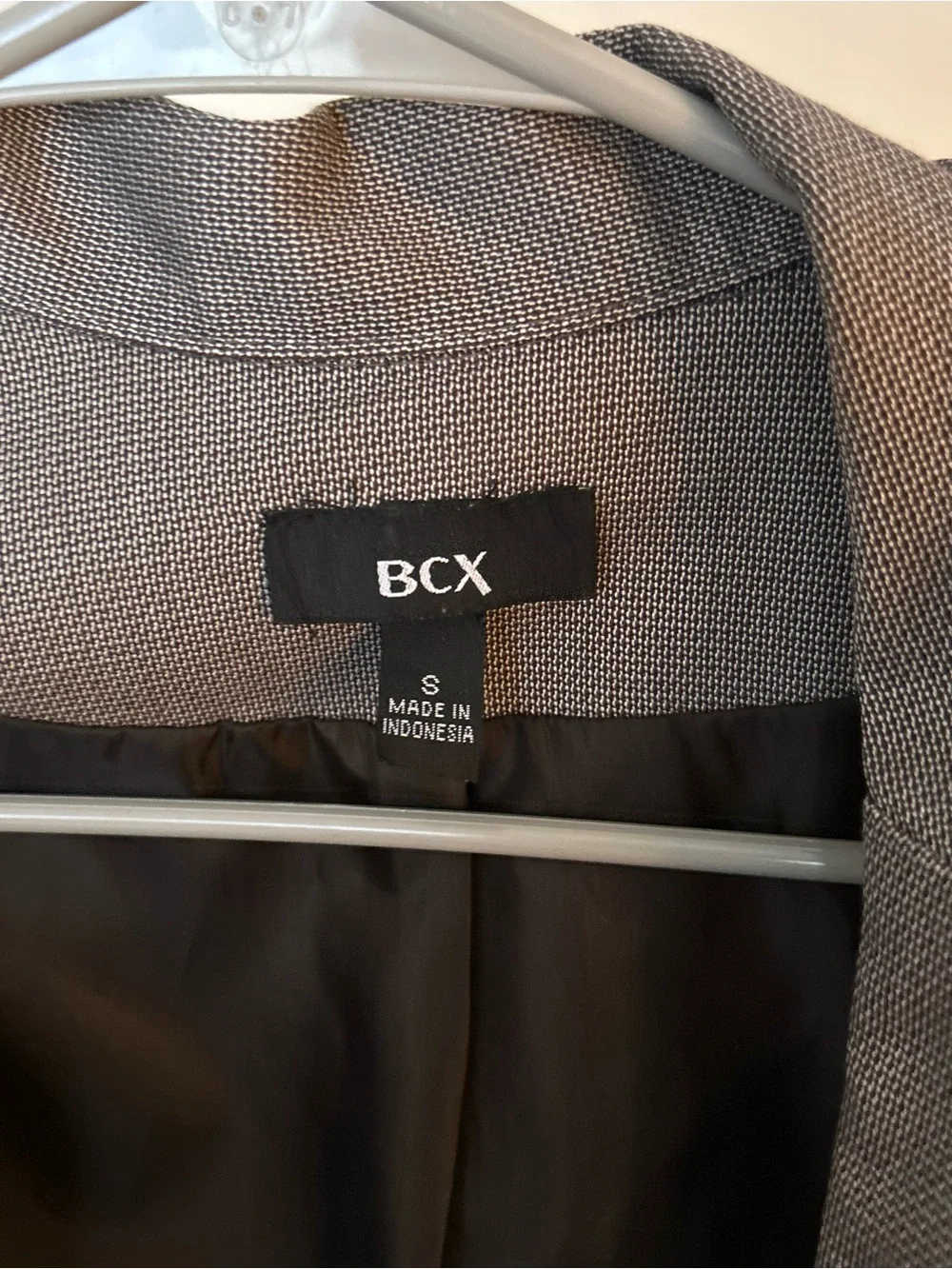BCX Brown/Gray Tweed Short-Sleeve Blazer Jacket